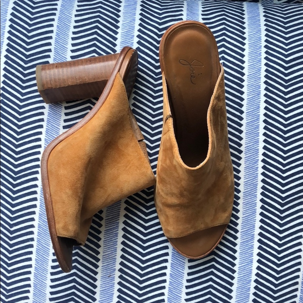 joie suede heeled mules